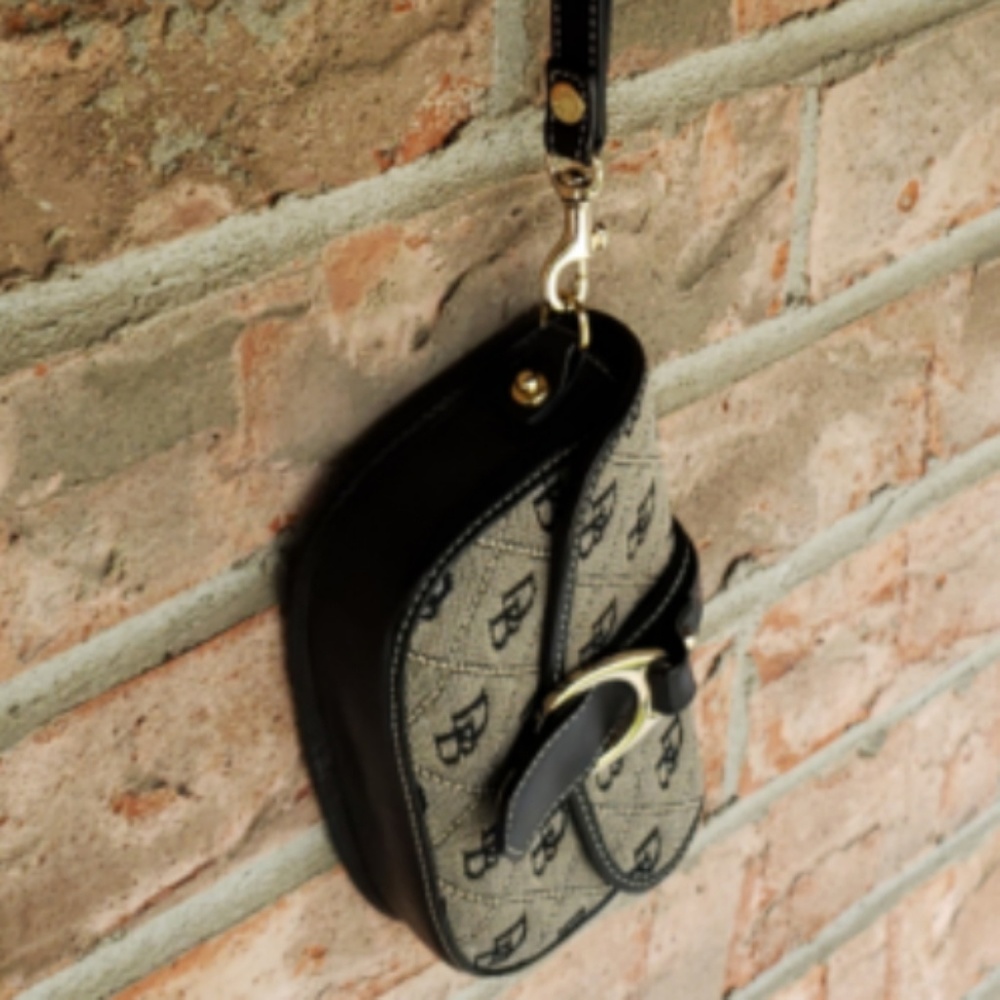 D And B Signature Monogram Canvas Flap Black Wrist - image 3